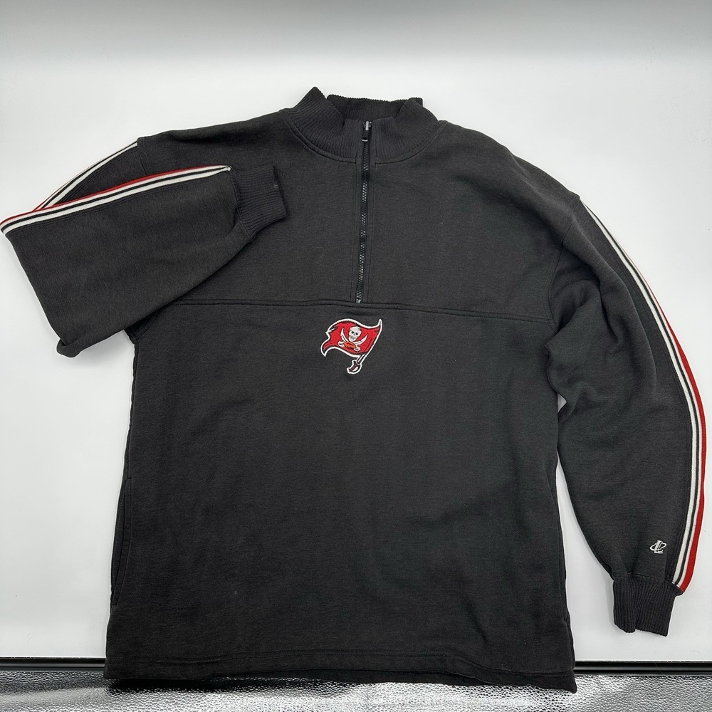 Vintage Tampa Bay Buccaneers 1/4 Zip Pull Sweater Mens Large‎ Logo Athletic Y2K